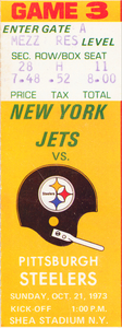 1973 Pittsburgh vs. New York Jets Retro Ticket Stub Canvas