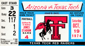 1974 Arizona Wildcats vs. Texas Tech Red Raiders | Row 1