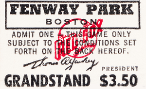 1974 Boston Red Sox Ticket Stub Art