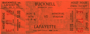 1974 Bucknell Bison vs. Lafayette Leopards | Row 1