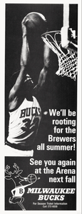 1974 Milwaukee Bucks Kareem Abdul-Jabbar Poster