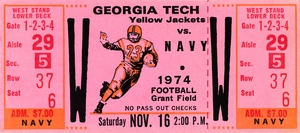 1974 Georgia Tech vs. Navy