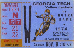 1974 Georgia Tech vs. Notre Dame