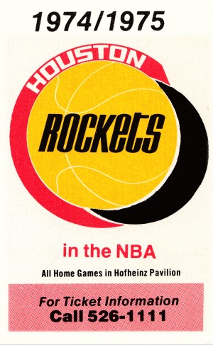 1974 houston rockets ticket information poster wood print