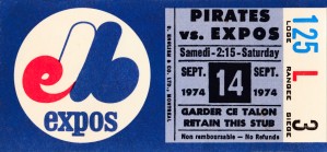 1974 montreal expos baseball ticket stub artwork