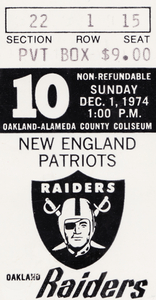 1974 New England Patriots vs. Oakland Raiders | Row 1 