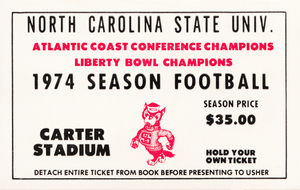 1974 North Carolina State Football Season Ticket Art