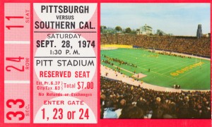 1974 southern cal pittsburgh college football tickets sports art