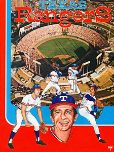 1974 Texas Rangers Baseball Art Scorecard Remix