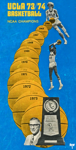 1974 UCLA Bruins National Champions Basketball Art