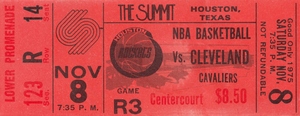 1975 Cleveland vs. Houston Rockets Basketball Ticket Canvas