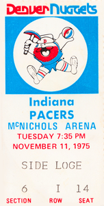 1975 Indiana Pacers vs. Denver Nuggets Ticket Canvas