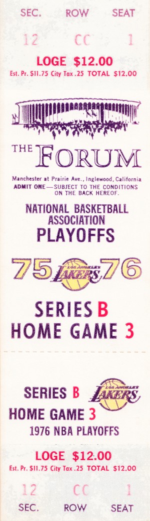 1975 los angeles lakers ticket stub wall art poster canvas print