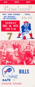 1975 New England Patriots vs. Buffalo Bills