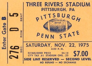 1975 pittsburgh penn state football ticket artwork