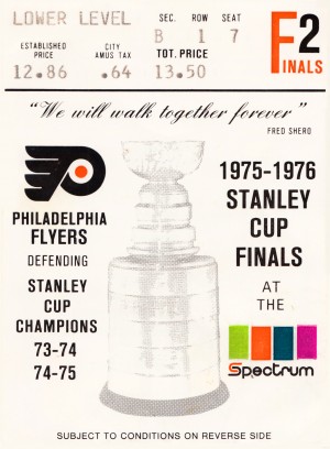 1975 stanley cup finals philadelphia flyers ticket stub hockey poster