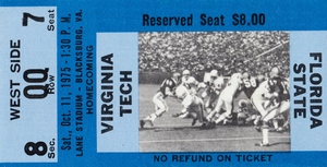 1975 Virginia Tech Gobblers vs. Florida State Seminoles