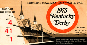 1975 Kentucky Derby Horse Race Ticket Canvas