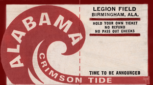 1975 Alabama Crimson Tide Ticket Stub Remix