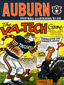 1975 Virginia Tech vs. Auburn Football Art