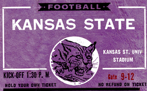 1975 Kansas State Wildcats Football Ticket Remix Art