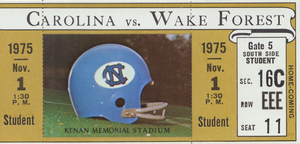 1975 North Carolina vs. Wake Forest Football Ticket