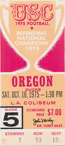 1975 USC vs. Oregon Football Ticket Print