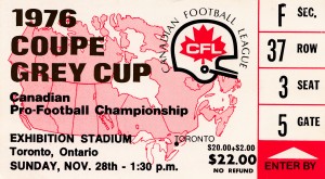 1976 grey cup football ticket stub art poster
