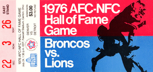 1976 Hall Of Fame Game Ticket Art 