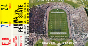 1976 Iowa Hawkeyes vs. Penn State Football Ticket Art