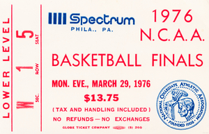 1976 Indiana Hoosiers NCAA Finals Basketball Ticket Stub Canvas