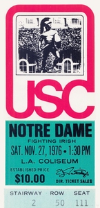 1976 Notre Dame Fighting Irish vs. USC Trojans