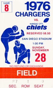 1976 San Diego Chargers vs. Kansas City Chiefs