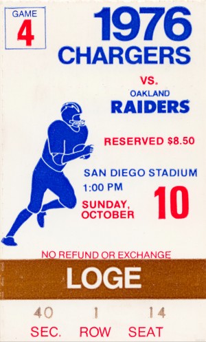 1976 San Diego Chargers vs. Oakland