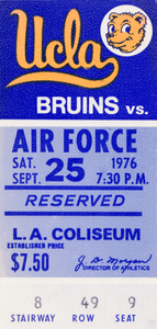 1976 UCLA Bruins vs. Air Force Falcons Ticket Art