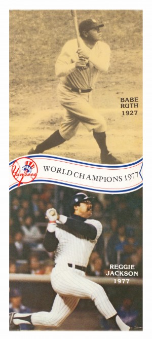 1977 New York Yankees Babe Ruth Reggie Jackson Poster
