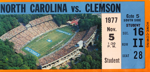 1977 Clemson Tigers vs. North Carolina Tar Heels