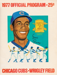 1977 Ernie Banks Chicago Cubs Program Poster