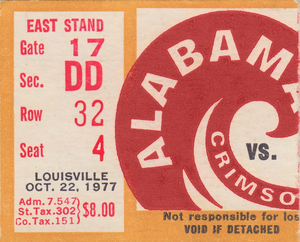 1977 Louisville Cardinals vs. Alabama Crimson Tide