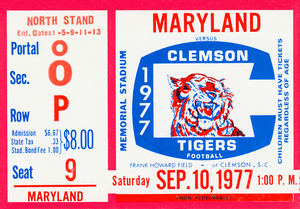 1977 Maryland Terps vs. Clemson Tigers