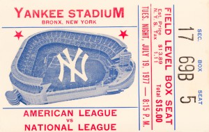 1977 New York Yankees All-Star Game Ticket