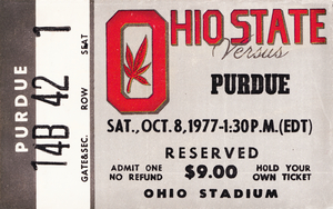 1977 Ohio State vs. Purdue Football Ticket Stub Canvas