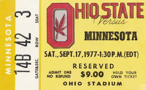 1977 Wisconsin vs. Ohio State Football Ticket Art