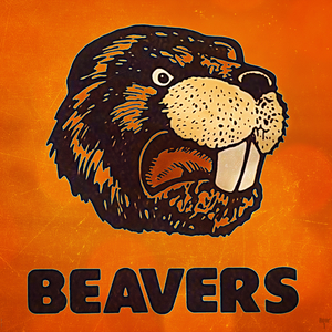 1977 Oregon State Beaver Cartoon Art