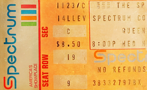 1977 Queen Spectrum Concert Ticket Art