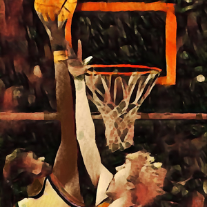 1978 Rising Up for a Dunk Basketball Art