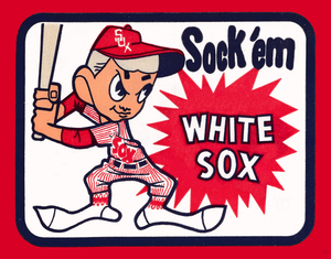 1978 Sock Em White Sox Art Metal Sign