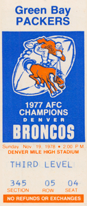 1978 Denver Broncos Football Ticket Canvas Art