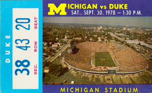 1978 Duke vs. Michigan Football Ticket Stub Print