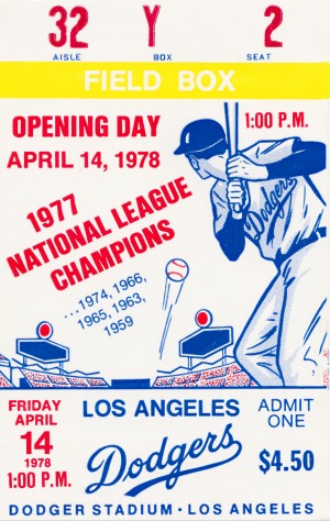 1978 LA Dodgers Ticket Stub Art